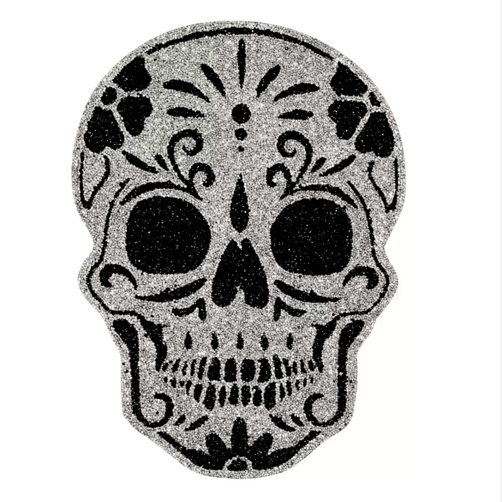 Halloween Rhinestone Sparkles Luminous Sugar Skull Placemat Charger Tablescaping